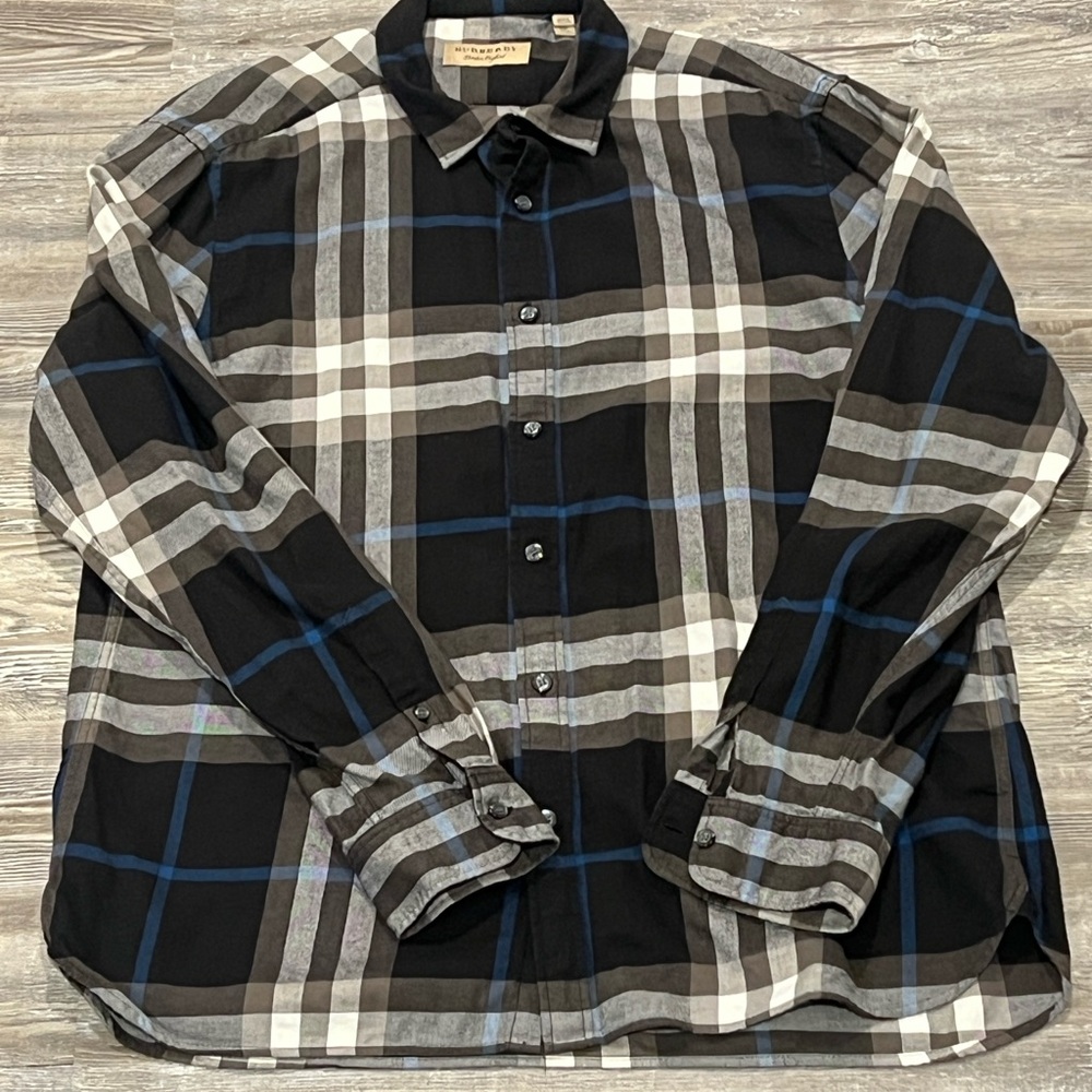 Burberry Flannel - Charcoal/Gray/White/Blue